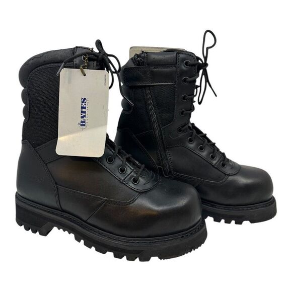 Bates Mens Sz.5 EX WIDE 8" Tactical Black Boots With Side Zipper E02340 Unisex - Picture 2 of 16